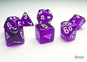 Mini Translucent 7-Die Set Purple/White