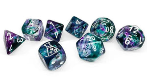 Nebula 7-Dice Set Polyhedral Flourite/White