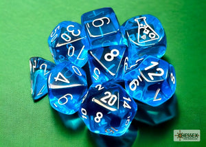 Translucent 7-Die Set Tropical Blue/White