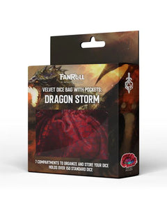 Velvet Dice Bag Compartment Dragon Storm Red